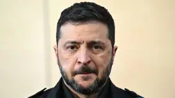 Volodimir Zelenszkij ukrán elnök (Fotó: MTI/EPA-PAP/Radek Pietruszka)
