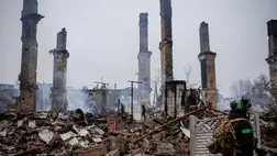 Romos épület a kelet-ukrajnai Donyecki területen fekvő Konsztantyinovkában 2025. december 20-án, az Ukrajna elleni orosz háború alatt (Fotó: MTI/EPA/24. gépesített dandár)