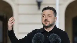 Volodimir Zelenszkij ukrán elnök a Mark Rutte, a NATO főtitkárral közösen tartott sajtóértekezleten Kijevben 2026. június 3-án (Fotó: MTI/EPA/Szerhij Dolzsenko)