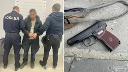 Az ungvári színházra lövöldözött egy férfi, a rendőrség rövid idő alatt elfogta. Fotó: Ukrán Nemzeti Rendőrség