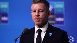 Ankara, 2026. július 8. Magyar Péter miniszterelnök a sajtónak nyilatkozik Ankarában a NATO-csúcstalálkozó második napján, 2026. július 8-án. MTI/EPA/Necati Savas