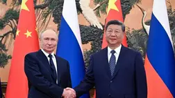Vlagyimir Putyin orosz és Hszi Csin-ping kínai elnök. Fotó: MTI/EPA/Szputnyik/Kreml pool/Szergej Bobilev