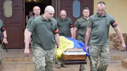 Végső búcsút vettek Beregszászon Copin Szerhij Jurijovics katonától, aki a Donyeck megyei harcok során vesztette életét. Fotó: Beregszászi Városi Tanács