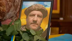 Végső búcsút vettek a hősi halált halt katonától Munkácson. Fotó: Munkácsi Városi Tanács