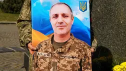 Kárpátalján elbúcsúztak az 56 éves ungvári katonától, Andrij Zsabszkijtól. Fotó: Ungvári Városi Tanács