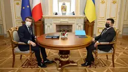 Macron a minszki megállapodások mellett szállt síkra Kijevben