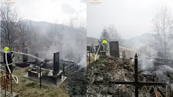 A lángok 15 négyzetméteres területen pusztították el a száraz füvet, koszorúkat és bokrokat. (Fotó: DSZNSZ)