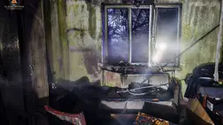 Kárpátalján egy ungvári többemeletes lakóházban keletkezett tűzben életét vesztette az 1958-as születésű tulajdonos. Fotó: DSZNSZ