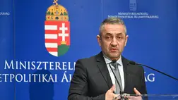 Potápi Árpád János, a Miniszterelnökség nemzetpolitikai államtitkára az államtitkársága pályázati kiírásairól tartott budapesti sajtótájékoztatón 2024. március 4-én. Az államtitkárság hárommilliárd forint keretösszeggel hirdet meg három pályázati felhívást. Az Együttműködő nemzet program, az Együttműködő nemzet diaszpóra program és a Kárpát-medencei testvértelepülési program pályázatainak benyújtási határideje április 3. MTI/Illyés Tibor