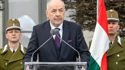 Sulyok Tamás köztársasági elnök beszédet mond beiktatási ünnepségén a budapesti Szent György téren 2024. március 10-én. MTI/Koszticsák Szilárd