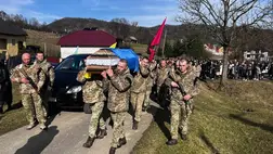 Kárpátalján eltemették a 20 éves Jevhen Smadcsenko határőrt. Fotó: Ukrán Állami Határőrszolgálat