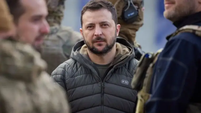 Volodimir Zelenszkij ukrán elnök Herszonba látogatott.(t.me/V_Zelenskiy_official)