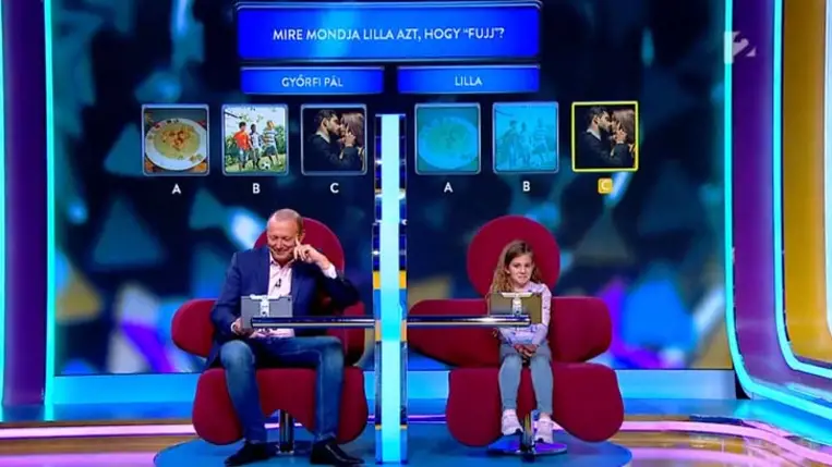 Győrfi Pál és 10 éves lánya együtt a tévében: Lilla ciki helyzetbe hozta az apukáját