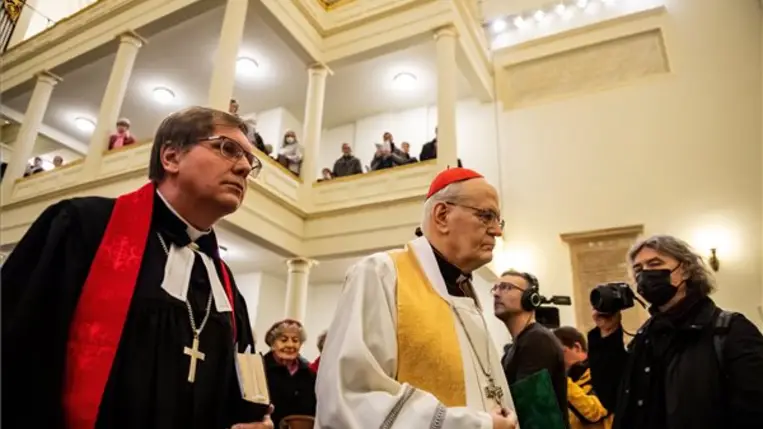 Az ökumenikus imahét megnyitója a Kálvin téri református templomban. MTI/Mónus Márton