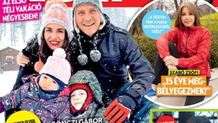 Gönczi Gábor feleségével és két gyermekével: először szerepelnek címlapon négyesben