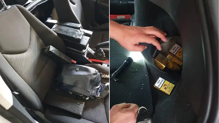 Csempészcigaretta miatt egy román férfi az autóját is elvesztette Kárpátalján. Fotó: Kárpátaljai Vámhivatal