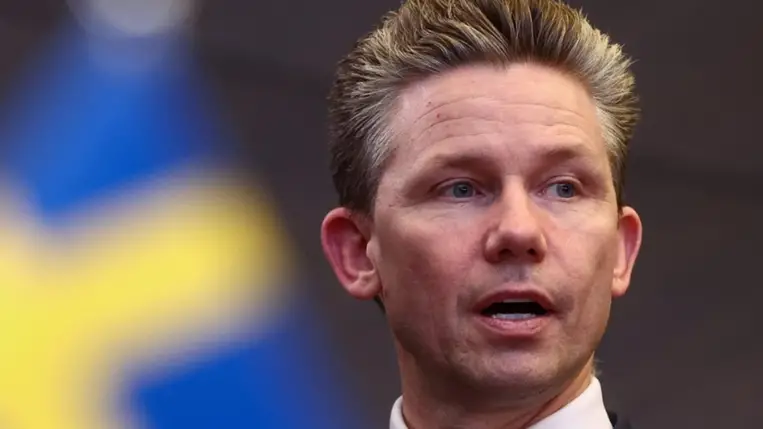 Pal Jonson svéd védelmi miniszter. (Fotó: MTI/EPA/Stephanie Lecocq)