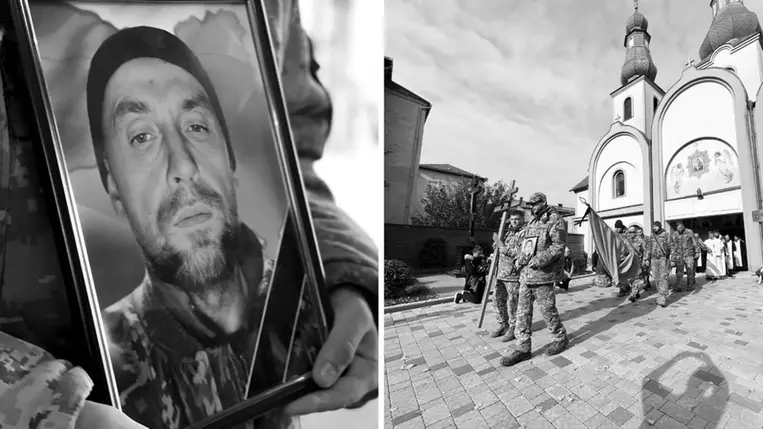 Munkácson eltemették az orosz-ukrán háborúban elesett Szerhij Szuhan védőt, 2024. október 30. Fotó: Munkácsi Városi Tanács/Facebook