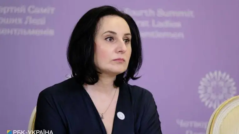 Okszana Zsolnovics szociálpolitikai miniszter. Fotó: RBC.ua