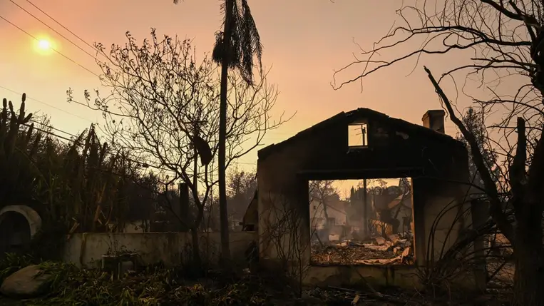  Leégett ház Kaliforniában 2025. január 9-én. Fotó: Anadolu / Getty Images Hungary