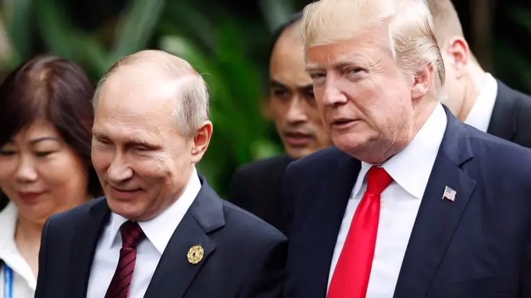 Vlagyimir Putyin orosz és Donald Trump amerikai elnök (Fotó: MTI/EPA)