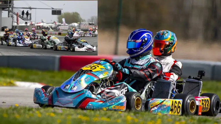 Beni és Ákos a Slovak Karting Centerben. Fotó: Hajóka Sport Fotó