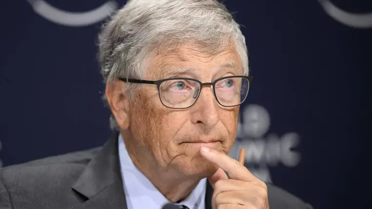 Bill Gates amerikai milliárdos, a Microsoft szoftvervállalat társalapítója az 51. Világgazdasági Fórumon a svájci Davosban 2022. május 25-én. (Fotó: MTI/EPA/Keystone/Laurent Gillieron)