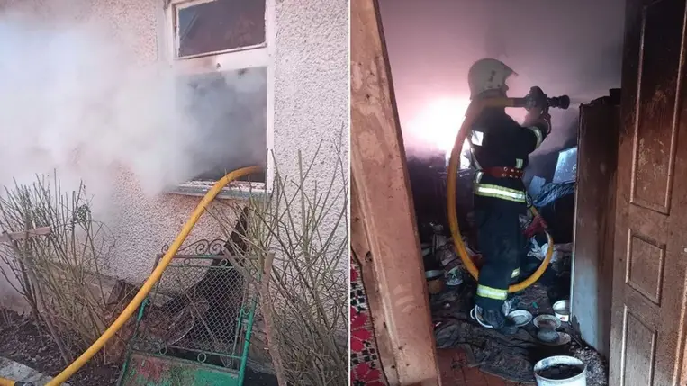 Halálos tűzeset Turjaremetén (Ungvari járás, Kárpátalja). Fotó: DSZNSZ