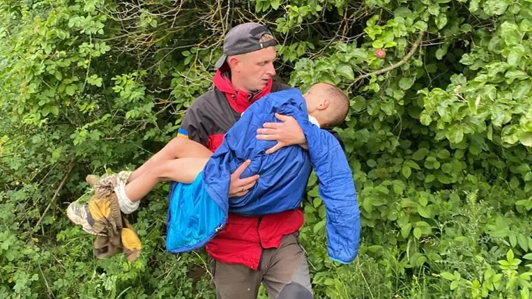 Három nap keresés után drónnal találták meg az eltűnt 5 éves kisfiút Ivano-Frankivszk megyében. Fotó: DSZNSZ
