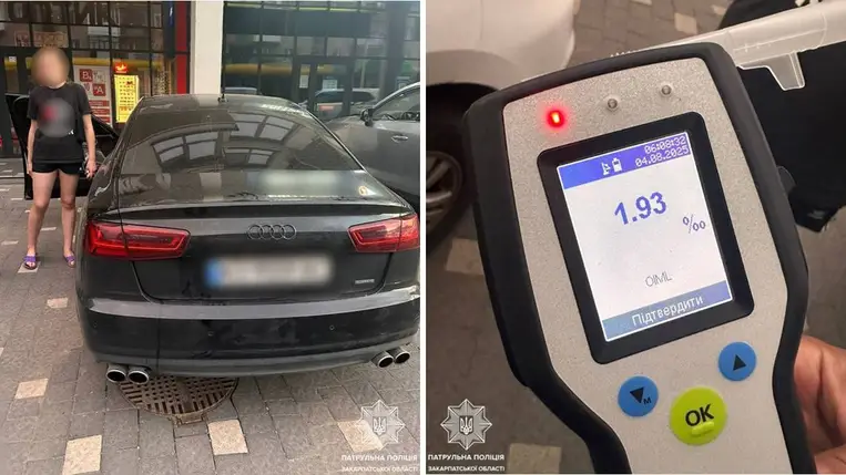 Ittasan, jogosítvány nélkül vezetett egy nő Ungváron – több mint 58 ezer hrivnyás bírságot kapott. Fotó: Kárpátaljai Járőrszolgálat