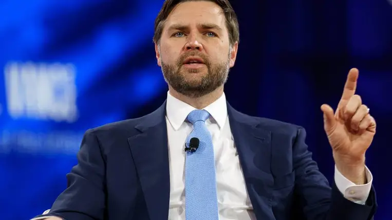  J. D. Vance amerikai alelnök beszél a Konzervatív Politikai Akció Konferencián (CPAC) a Maryland állambeli National Harborban 2025. február 20-án (Fotó: MTI/EPA pool/Will Oliver)