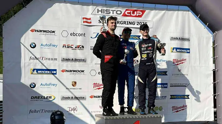 Kovács Ádám, a nagy visszatérő, a dobogó második fokán végzett a Histo Cup-on! Fotó: Kermor Motorsport