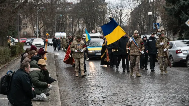 Szerhij Podvics temetése, Ungvár, Kárpátalja. 2025. január 8. Forrás: Ungvári Városi Tanács/Facebook