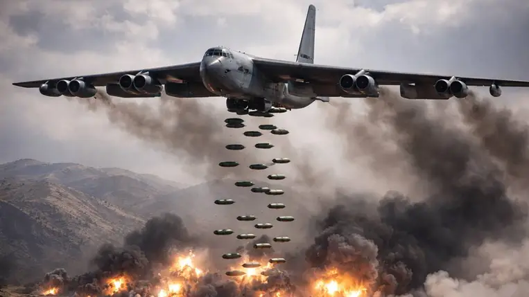 B-52-es stratégiai nehézbombázó. Illusztráció. Fotó: ChatGPT