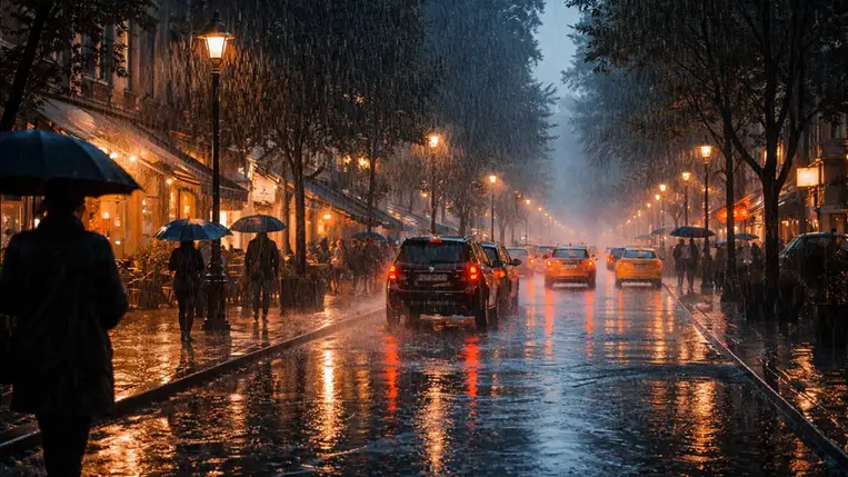 Esős időjárás. Illusztráció. Fotó: ChatGPT