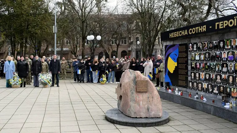 Megemlékezés a Mennyei Század hőseiről Beregszászon – február 20. Fotó: Beregszászi Városi Tanács