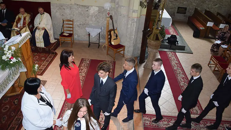 A II. Rákóczi Ferenc Kárpátaljai Magyar Főiskola Szakgimnáziumának tanévnyitóján. Fotó: Kovács Elemér