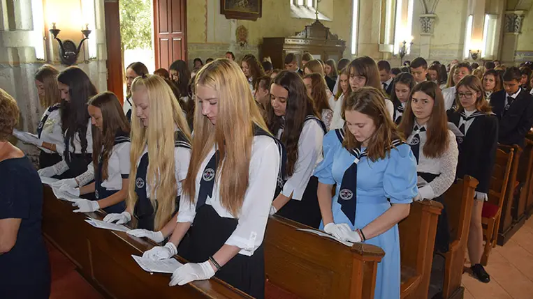 A II. Rákóczi Ferenc Kárpátaljai Magyar Főiskola Szakgimnáziumának tanévnyitóján. Fotó: Kovács Elemér