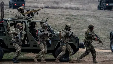  NATO katonák hadgyakorlaton 2025. február 13-án. Fotó: Hristo Rusev / Getty Images