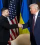 Volodimir Zelenszkij ukrán elnök (balra) találkozik Donald Trump amerikai elnökkel a svájci Davosban 2026. január 23-án. Fotó: Ukrán Elnöki Hivatal / Handout / Anadolu / Getty Images