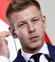 Magyar Péter miniszterelnök a Friedrich Merz német kancellárral tartott sajtóértekezleten a megbeszélésüket követően a berlini kancellárián 2026. június 2-án. MTI/EPA/Filip Singer