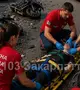 Három mentőegységet riasztottak, miután két motorkerékpár ütközött össze a Beregszászi járásban. A balesetben három fiatal férfi sérült meg. Fotó: facebook.com/103zakarpat