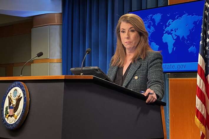 Tammy Bruce, az amerikai külügyminisztérium szóvivője (Forrás: Getty Images)